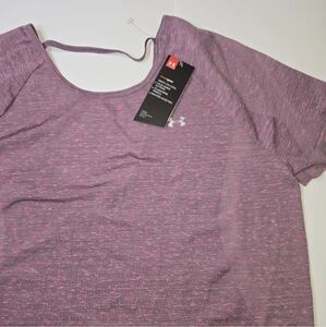 Under Armour Open Back Heat Gear Keeps You Cool Style Workout Shirt‎ Large NWT